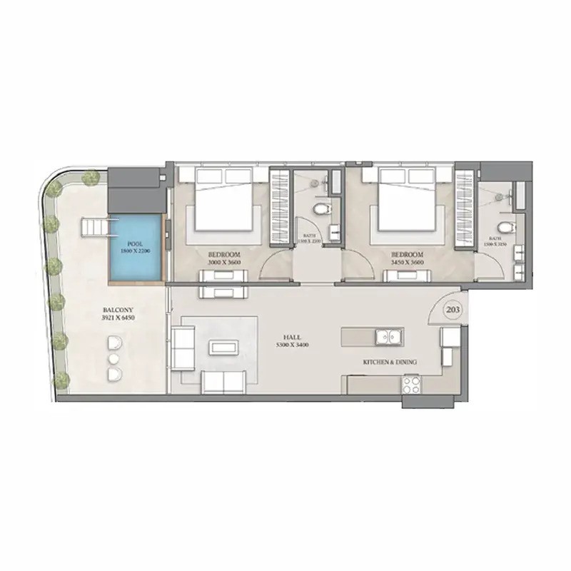 2 Bed